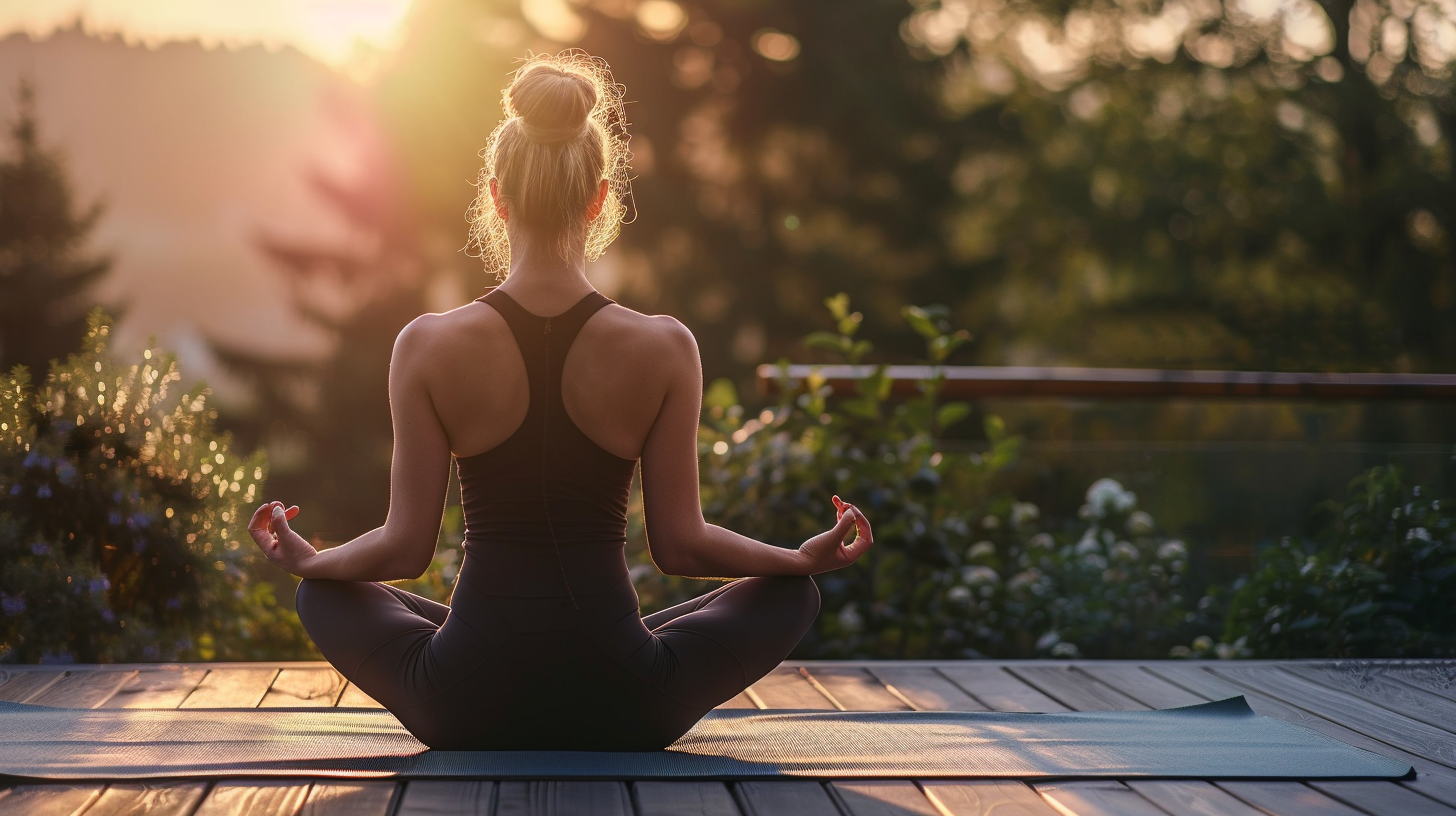 Група людей різного віку займається йогою на свіжому повітрі